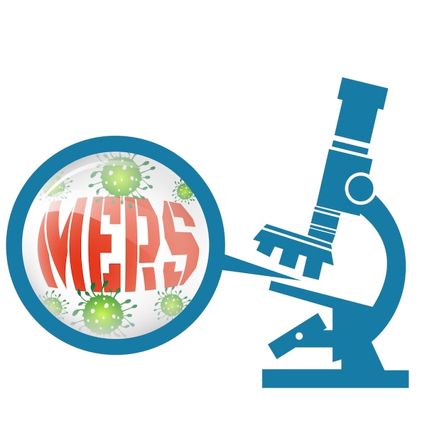 Vetor microscópio com vírus mers