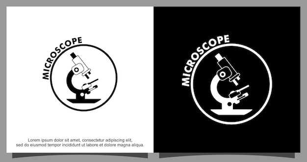 Microscópio moderno para modelo de logotipo de pesquisa