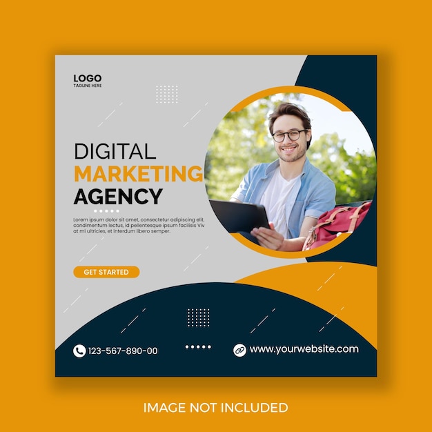 Mídia social da agência de marketing digital e modelo de postagem do Instagram