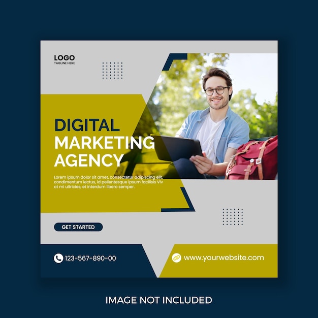 Mídia social da agência de marketing digital e modelo de postagem do instagram