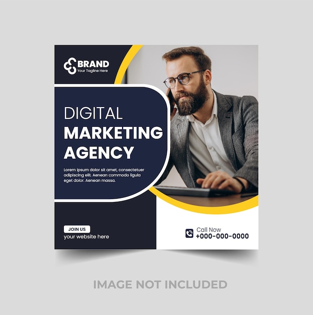 Mídia social da agência de marketing digital e modelo de postagem do Instagram
