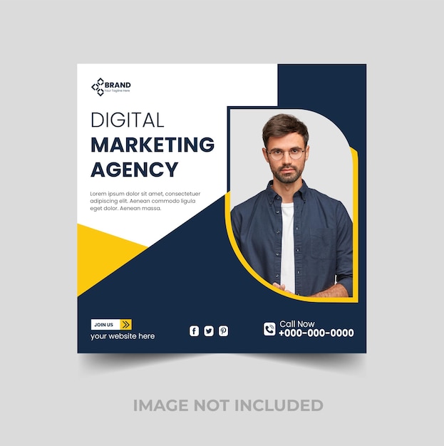 Mídia social da agência de marketing digital e modelo de postagem do Instagram
