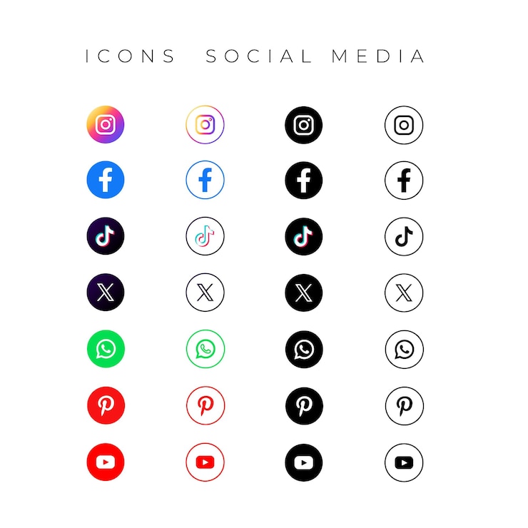 Vetor mídia social de ícones