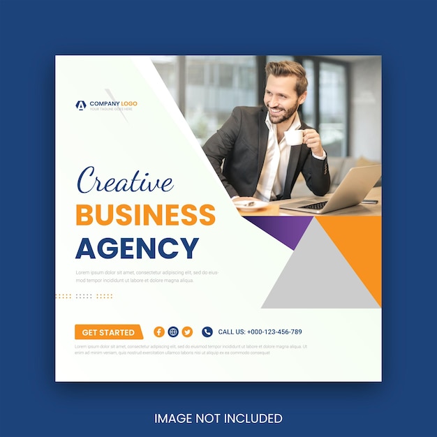 Mídia social de marketing digital e banner de modelo de postagem no instagram