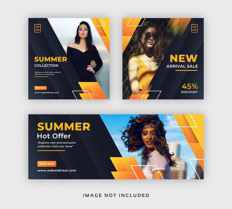 Vetor mídia social de moda verão postar banner web com capa para facebook