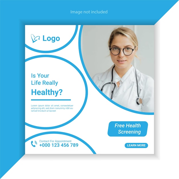 Mídia social de saúde médica e modelo de postagem no instagram
