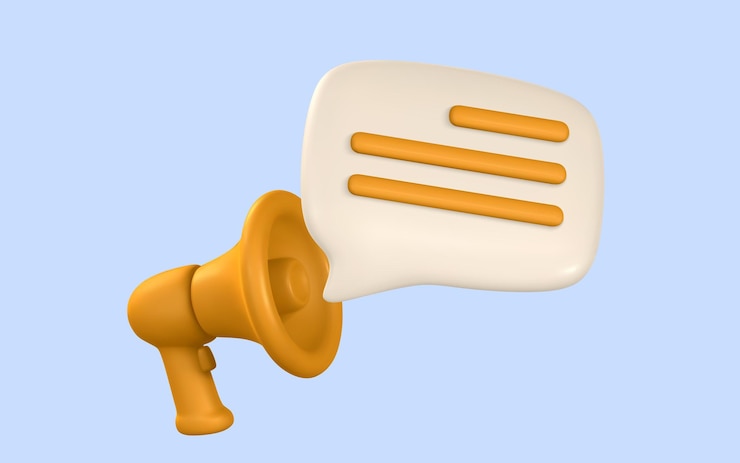 Vetor mídia social e conceito de marketing digital bolhas de fala com megafone com ilustração em vetor relâmpago