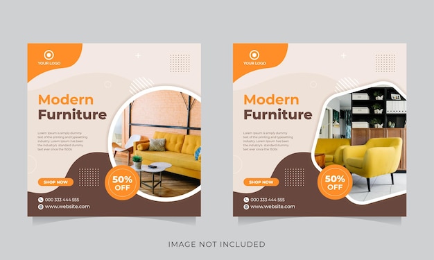 Mídia social modern furniture e modelo de postagem no instagram