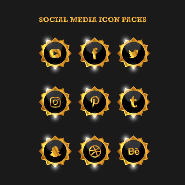 Mídias Sociais Icon Packs Gold