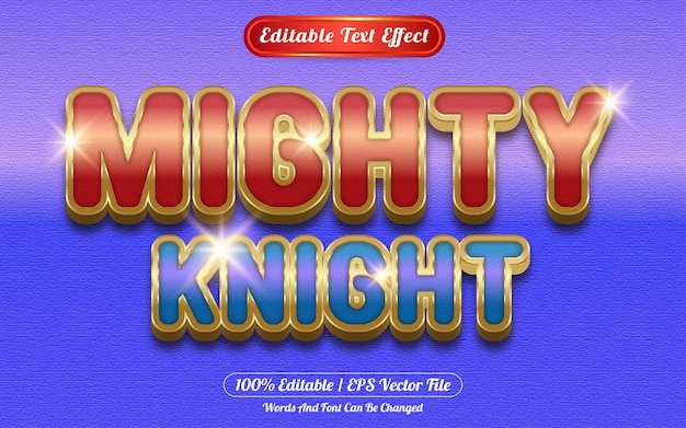 Mighty knight estilo de modelo de efeito de texto editável