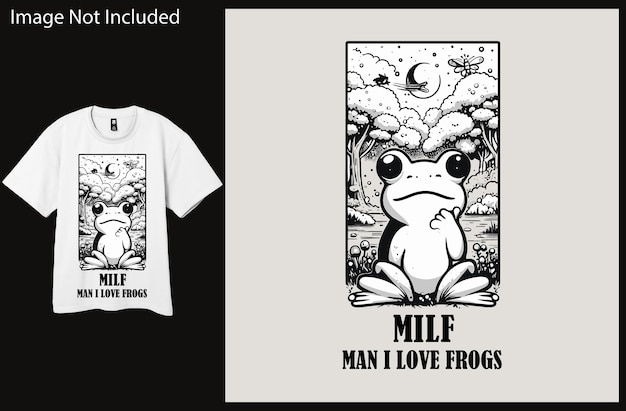 Vetor milf man i love frogs engraçado tipografia eps vetor design para camiseta capuz clipart cartaz lote etc