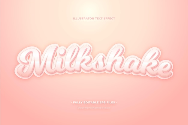 Milk-shake de efeito de texto