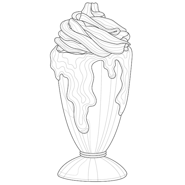 Milkshake.coloring book anti-stress para crianças e adultos. ilustração isolada no fundo branco.