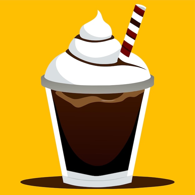Vetor milkshake com ilustração vetorial de marshmallow