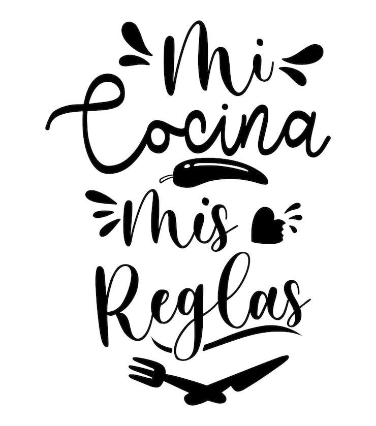Vetor minha cozinha minhas regras letras espanhol letras caligrafia versão espanhola cozinha