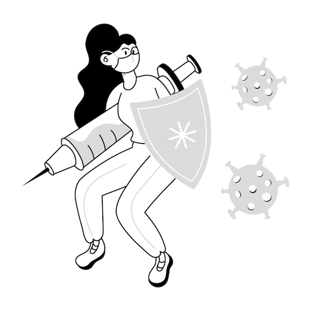 Mini Ilustrações de Pesquisa Médica em Estilo Doodle