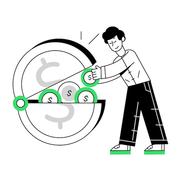 Mini-ilustrações lineares de gateways de pagamento
