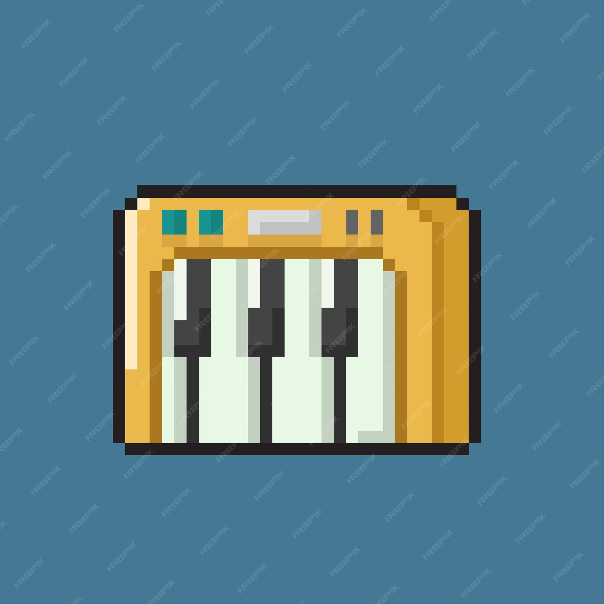 Mini piano no estilo pixel art