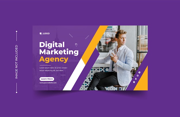 Miniatura criativa do youtube de marketing digital e banner da web