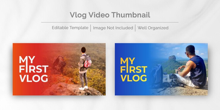 Miniatura de viagens no YouTube e capa de vídeo Vlog para todos