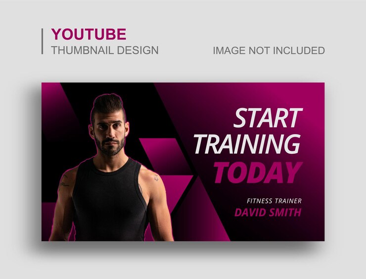 Vetor miniatura do youtube da academia de ginástica e design do banner da web