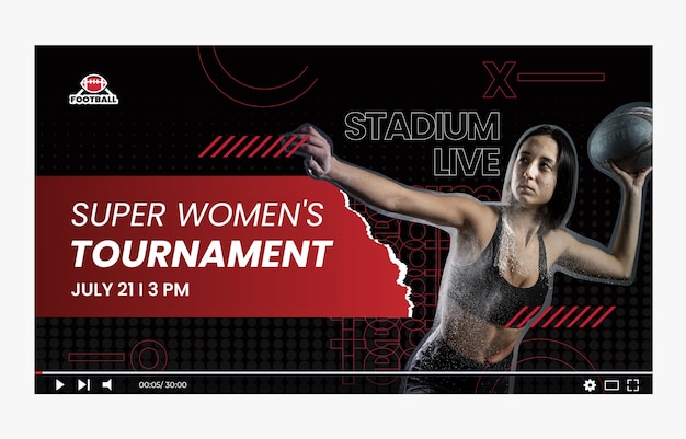 Miniatura do youtube de futebol americano gradiente