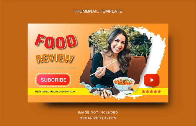 Vetor miniatura do youtube para food review