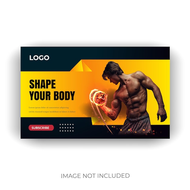 Miniatura realística de fitness vetorial gratuita do YouTube