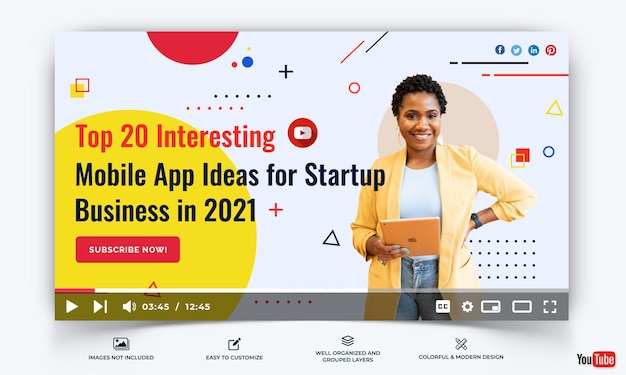 Miniaturas de Startups de Negócios no YouTube