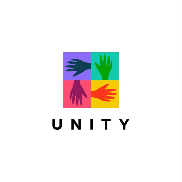 Vetor minimal juntos logotipo de unidade diversidade organização comunidade