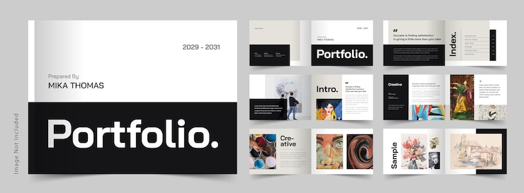 Vetor minimalist portfolio template a5 brochure template vector brochure