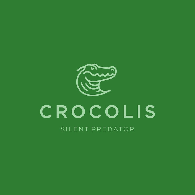 Vetor minimalista crocodile line art um crocodilo elegante em estilo de arte em linha simbolizando força
