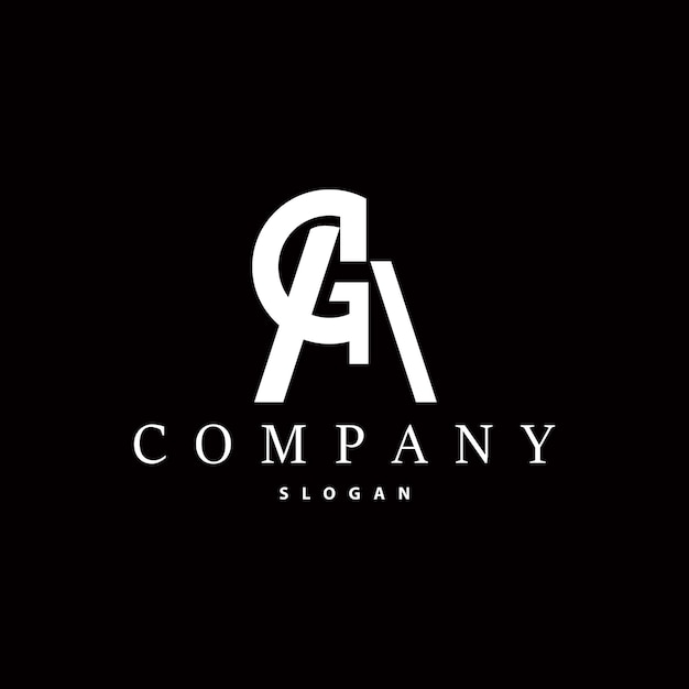 Minimalista GA Letter Logo AG Logo Elemento de modelo de vetor de ícone moderno e luxuoso