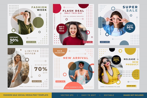 Minimalista Moda Venda mídia social post Círculo