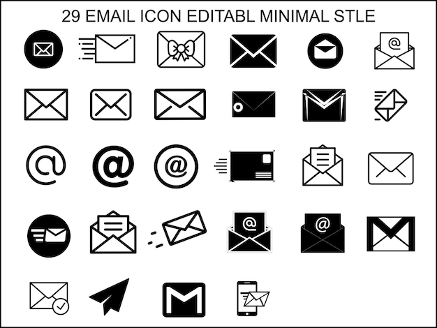 Vetor minimalista tudo em um pacote pacote de ícones