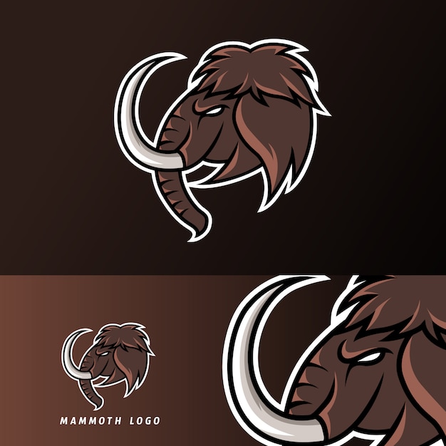 Mito mamute elefante mascote esporte jogos esport logotipo modelo para streamer squad team club