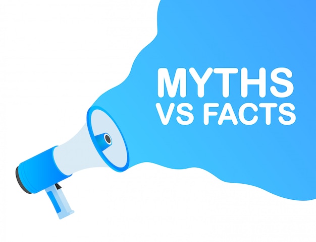 Mitos vs fatos. ícone no fundo branco. versus vs background. ícone. fundo branco.