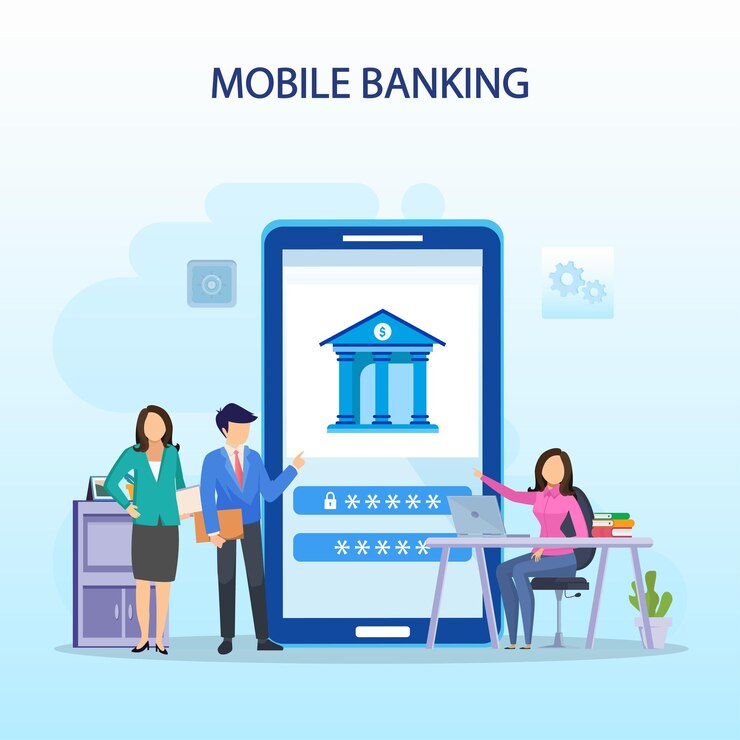 Vetor mobile banking vector illustration concept flat vector template estilo adequado para web landing page