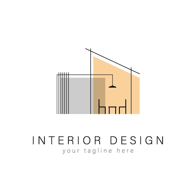 Vetor mobiliário interior logotipo imobiliário