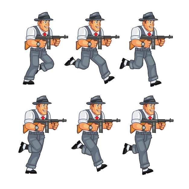 Mobster gunman game sprite