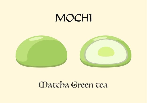 Mochi de sobremesa japonesa com sabor de chá verde matcha.