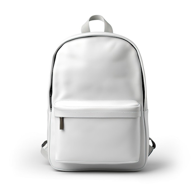 Mochila de cor branca 3d vetor fundo branco isolado