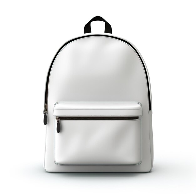 Vetor mochila de cor branca vetor plano fundo branco isolado