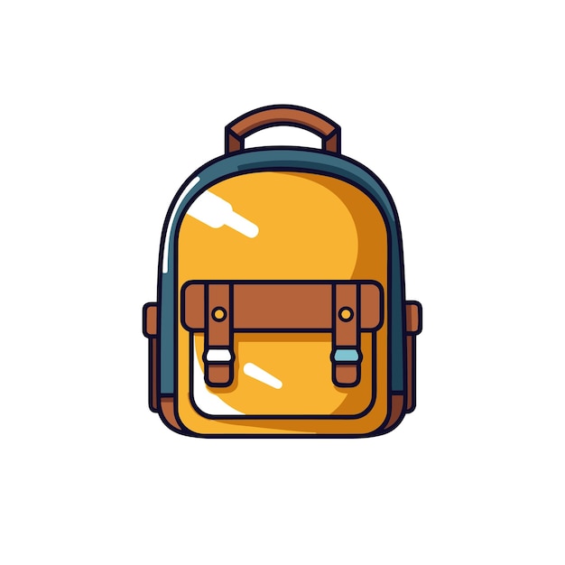 mochila escolar colorida educação e estudo de volta às aulas estilo cartoon