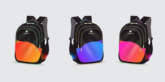 Vetor mochila escolar com o logotipo de 