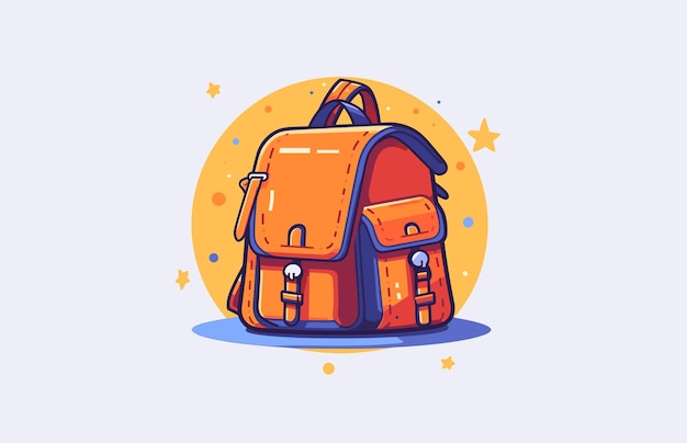 Vetor mochila escolar vector ilustração plana de volta à escola mochila vetor plana design de mochila colorida