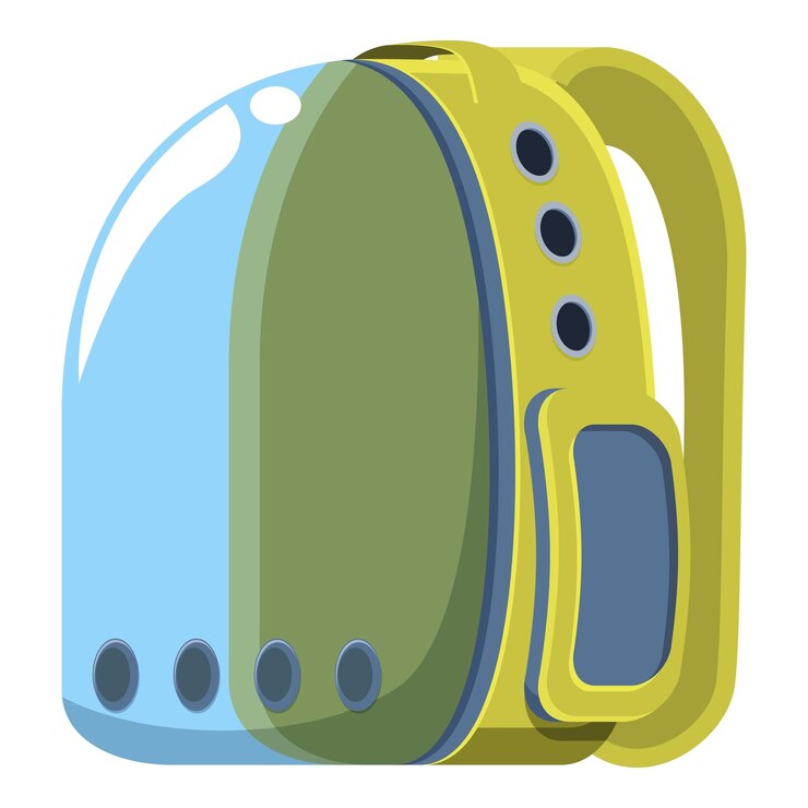 Vetor mochila futurista para animais de estimação com frente transparente que permite que o animal veja