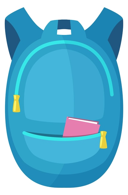 Vetor mochila infantil de desenho animado bolsa de estudante ícone azul