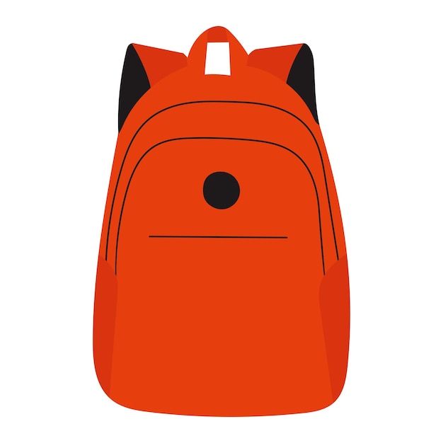 mochila vermelha em estilo plano isolado em vetor de fundo branco