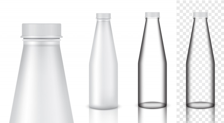 Vetor mock up realistic glass bottle produto de embalagem transparente